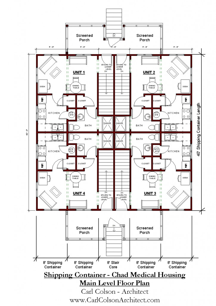 Shipping Containers - Chad Medical Housing Main Level Floorplan